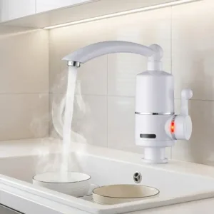 Robinet Electric Instant pentru Încălzirea Apei – Putere 3000W, Debit 1.5–2L/min, Temperatură Reglabilă până la 60°C și Montaj Simplu: Apă Caldă Nelimitată în Doar 3 Secunde, Fără Boiler sau Instalații Complicate