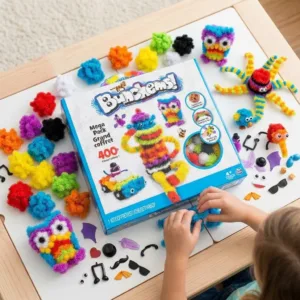 Set de Creație tip Bunchems 400 piese – 36 Accesorii Speciale, Construcție 3D Fără Lipici, Dezvoltare Cognitivă și Curățenie Magică: Universul Creativității Nelimitate și al Distracției Educative pentru Copilul Tău