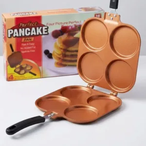 Tigaie Dublă Antiaderentă 4 în 1 SmartFlipp – Ideală pentru Clătite Americane, Ouă, Omlete și Deserturi, Gătit Fără Ulei, Sistem de Întoarcere Rapidă și Mâner Ergonomic: Experiența Gourmet la Tine în Bucătărie