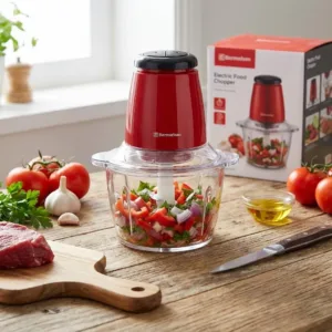 Tocător Electric pentru Carne și Legume – Putere 250W, 4 Lame Inox, 2 Viteze, Bol Sticlă 2L și Motor Silențios din Cupru: Eficiență Profesională, Rapiditate și Igienă Maximă în Bucătăria Ta