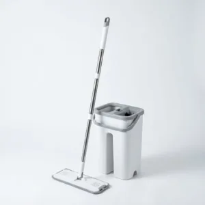 Mop Leexo Scratch Flat cu Două Cuve Separate – Sistem de Autocurățare, 2 Capete Microfibră, Uscare Rapidă și Mâner Segmentabil: Curățenie Impecabilă pe Orice Suprafață