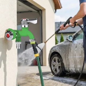 Robinet Dublu cu Control Independent și Ieșiri Duble – Filet 1/2 Inch, Metal și Ceramică Premium, Anti-Îngheț și Anti-Coroziune: Versatilitate Maximă pentru Casă și Grădină