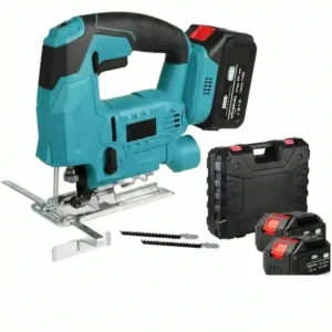 Fierăstrău Pendular Electric 48V cu 2 Acumulatori Li-Ion – 3200 rpm, Tăiere Lemn 80 mm / Metal 50 mm, 3 Trepte Pendulare, Unghi 0–45°