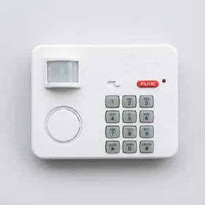 Alarmă Wireless cu Senzor PIR de Mișcare – 3 Moduri de Funcționare (Chime, Instant, Întârziere), Panică de Urgență, Blocare prin Cod și Rază 5m: Siguranță Inteligentă și Control Total pentru Casă sau Birou