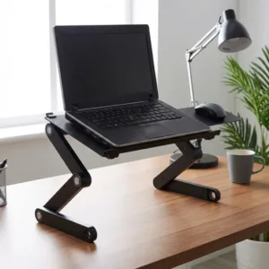 Masă Pliabilă Multifuncțională pentru Laptop T8 cu Ventilatoare USB – Reglabilă pe Înălțime și Unghi 360°, Aliaj Aluminiu-Magneziu, Suport Mouse Pad și Design Ergonomic: Confort Suprem și Răcire Eficientă pentru Lucru, Gaming și Relaxare