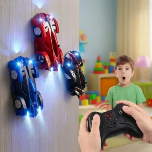 Mașină RC Wall Climber cu Telecomandă – Funcție Vacuum pentru Perete și Tavan, Sfidează Gravitația, Reîncărcabilă USB, Control 10 m și Design Aerodinamic: Adrenalina Cursei pe Verticală pentru Copii Exploratori (+8 Ani)