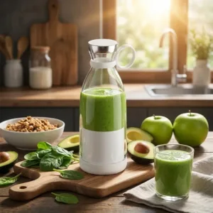 Mini Blender Electric Portabil 40W – Recipient 420 ml, 6 Lame Inox 3D, Încărcare USB Rapidă și Funcție Autocurățare: Smoothie-uri Proaspete și Nutriție de Elită, Oriunde te-ai afla