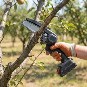 Mini Ferăstrău Electric Portabil 24V cu Lanț Diamond – Tăiere Rapidă Crengi și Lemne de Foc, Ultra-Ușor 950g, Baterie Li-Ion inclusă și Design Ergonomic: Eficiență, Putere și Libertate în Grădinărit