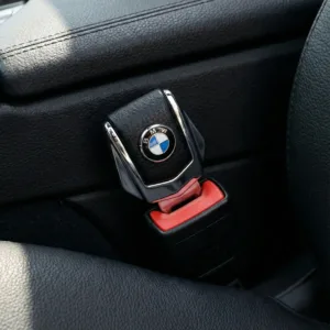 Set 2 Adaptoare Centură Siguranță Auto M1089 – Cataramă Falsă Compatibil BMW, Eliminator Avertizare Sonoră, Design Chrome, Metal & Plastic Rezistent