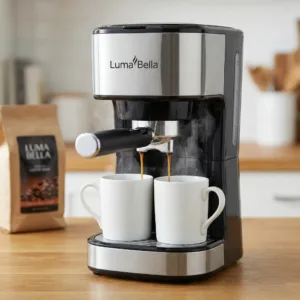 Aparat de Cafea Electric Luma Bella LB-54007 – 500W, 2 Căni Porțelan Incluse, Filtru Detașabil, Capacitate 300 ml