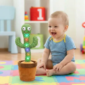 Jucărie Interactivă Cactus Dansator de Pluș – Muzică și Mișcare, Alimentare USB, 12 cm, Cadou Amunzant Copii