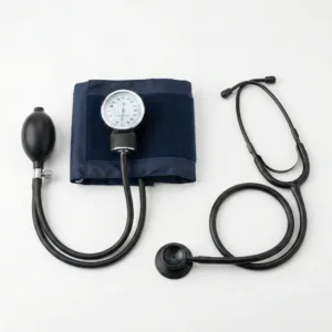 Tensiometru Manual cu Stetoscop – Manometru Metalic 50 mm, Mansetă Reglabilă, Para Cauciuc, Măsurare 0-300 mmHg, Ușor de Utilizat Acasă sau în Clinici