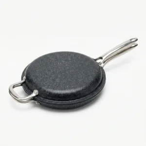 Tigaie Dublă pentru Clătite FOXMAG24 – Suprafață Antiaderentă Ceramică-Titan cu Infuzie de Diamante, Mânere Reci din Inox, 35x20 cm, Ideală pentru Omlete și Toast