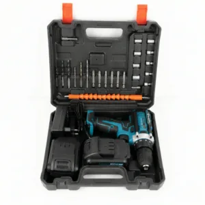 Trusă Bormașină și Autofiletantă cu Ambreiaj – 2 Acumulatori Li-Ion 24V 3Ah, Cuplu 30Nm, 18 Trepte, 24 Accesorii, Mandrină Automată 10 mm, Valiză Transport Inclusă