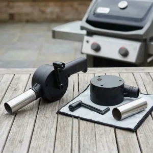 Dispozitiv Manual de Suflat Aer pentru Grătar – Ușor de Folosit, Fără Electricitate, Mecanism Rotativ, Duză Metalică Rezistentă, Ideal pentru Cărbuni și Lemne