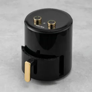 Friteuză cu Aer Cald Deliny CHEF – Air Fryer 5 Kg, Putere 1400W, 8 Programe de Gătire, Coș 4.5L, Geam Transparent, Timer și Oprire Automată, Negru